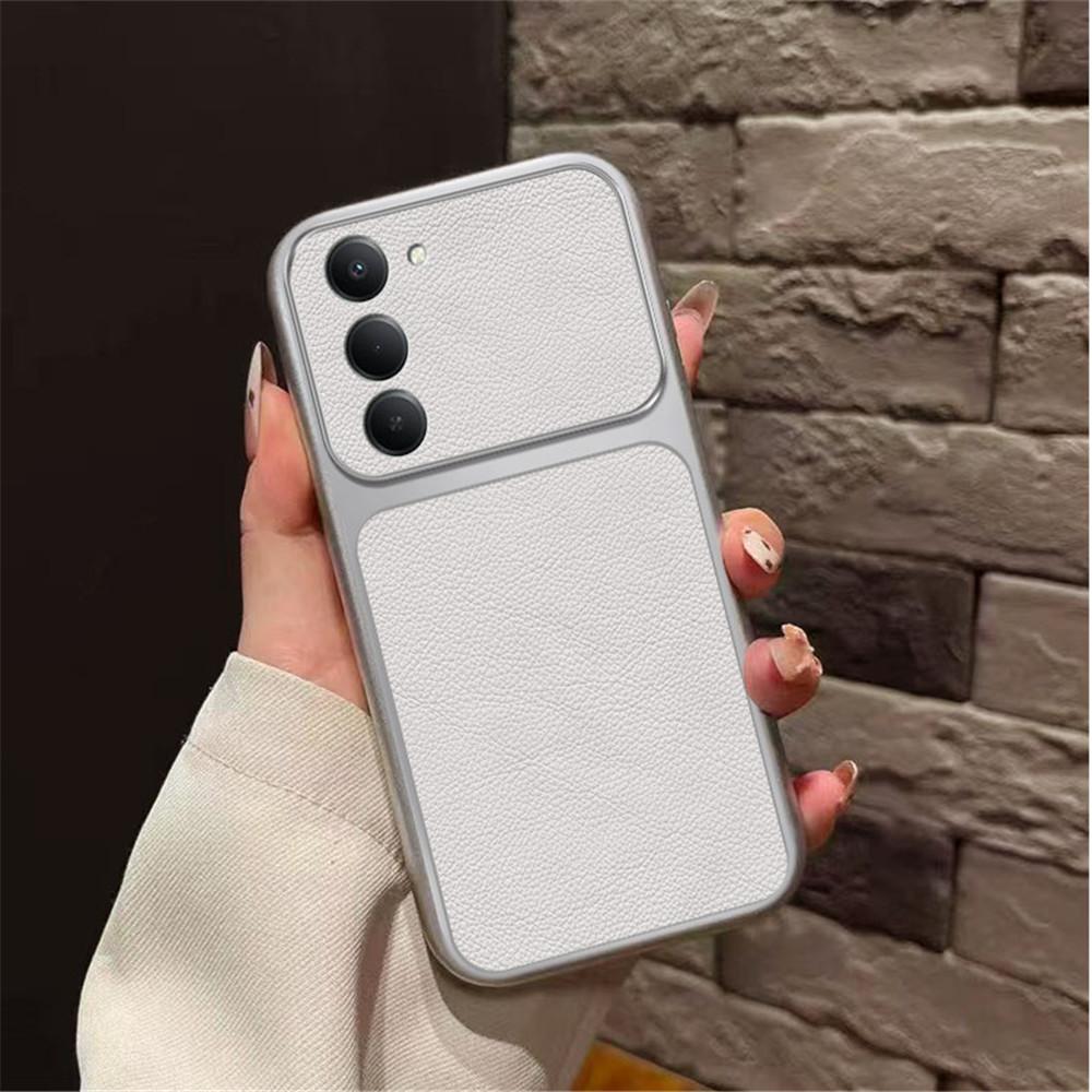 Чехол для телефона для Xiaomi Poco X7 X6 X5 X3 X8 M8 M7 M6 F7 Pro POCO C65 C75 C85 C71 Роскошный PU с текстурой личи, мягкая подкладка из овечьей кожи, противоударный чехол POCO C75 gray