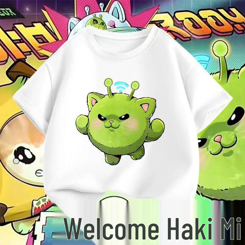 Children s Cartoon Cat & Banana Summer Short-Sleeve Top 130 cm