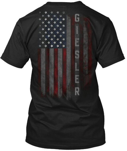Giesler Family American Flag T-Shirt Made In the USA Size S To 5XL