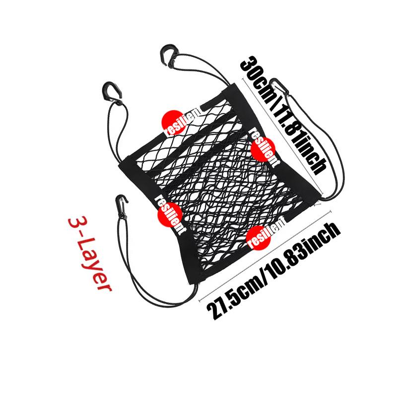 Motorcycle Cargo Net Elastic Double Layer Motorcycle Net for Helmet Storage Net with Hooks Luggage Net Car Rear Seat Storage Net