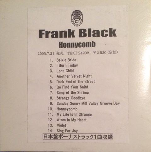 

CD FRANK BLACK - Honeycomb TECI24292PROMO Imperial Record 2005 Japan ObiRock Used