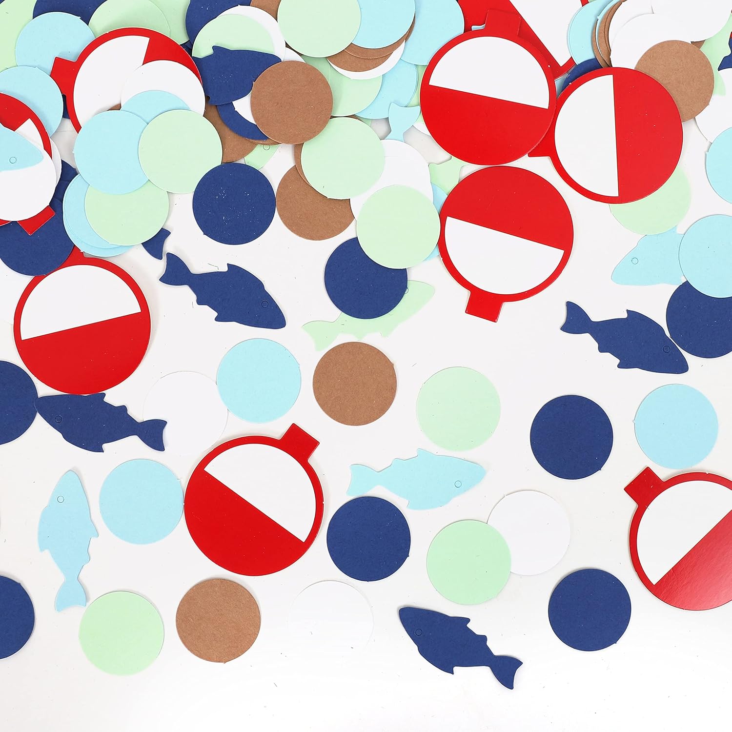 190 Pieces O-fish-ally One Fishing Confetti - The Big One Birthday Decorations for Boy s First Birthday Party, Fishing Theme