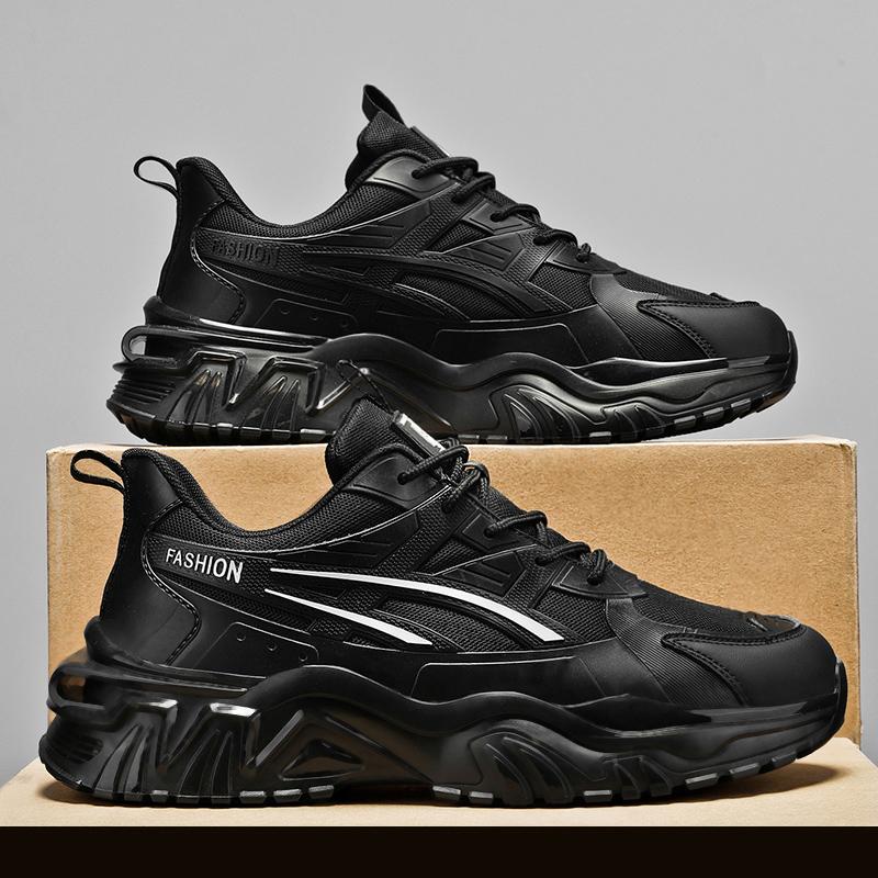 Autumn Casual Mesh Putian Sports Shoes Air Cushion Shock Absorption and Height Black Dad Tide Shoes Autumn and Winter