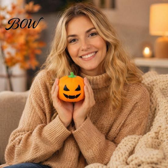 Squeeze Pumpkin Toy Halloween Cartoon Stress Ball, for Relieve Hand Exercise Ball Anxiety, Creepy Sensory Fidget Toy, Party Favors Soft