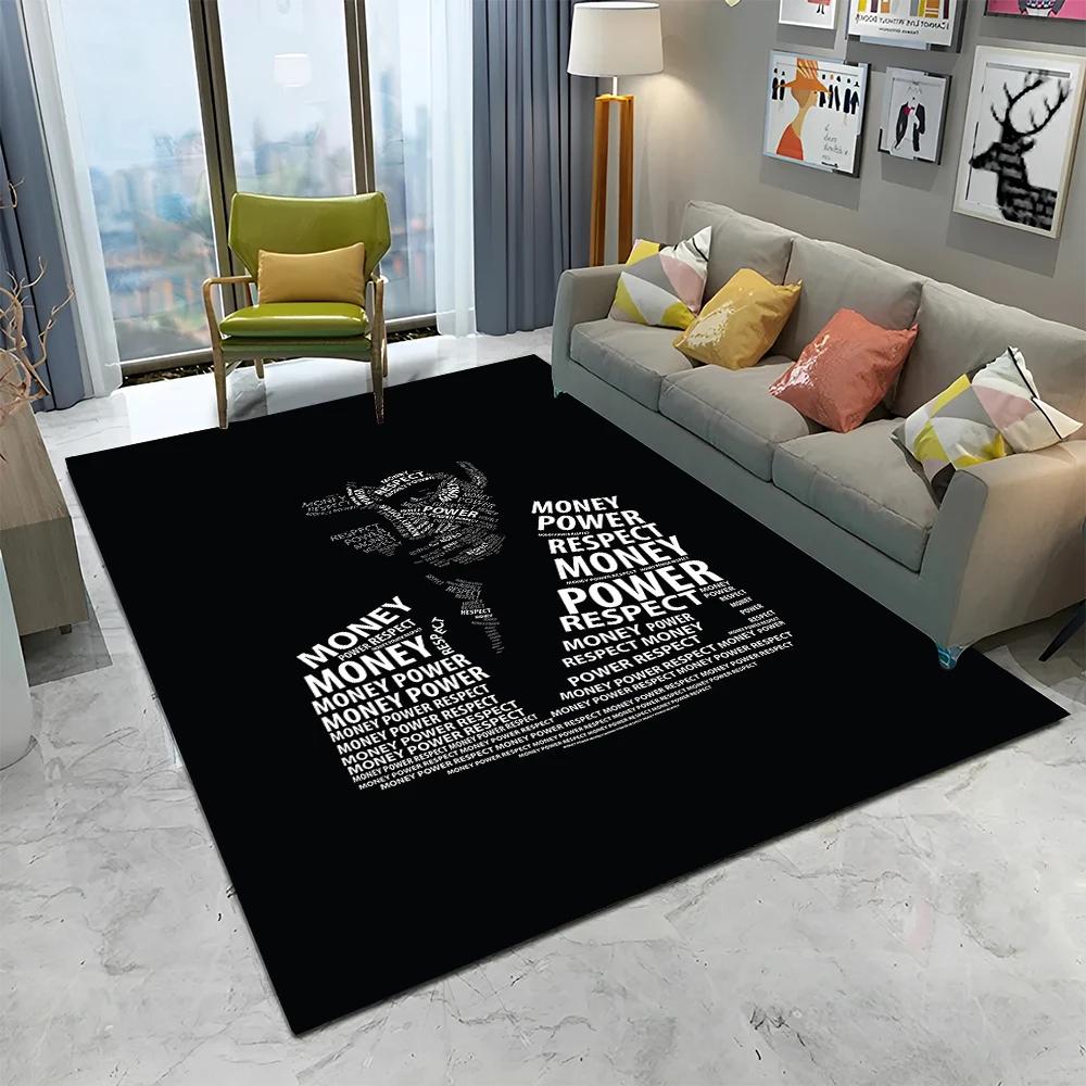 3D Printing Movie Scarface Tony Carpet Rug for Home Living Room Bedroom Sofa Doormat Decor,kids Play Area Rug Non-slip Floor Mat