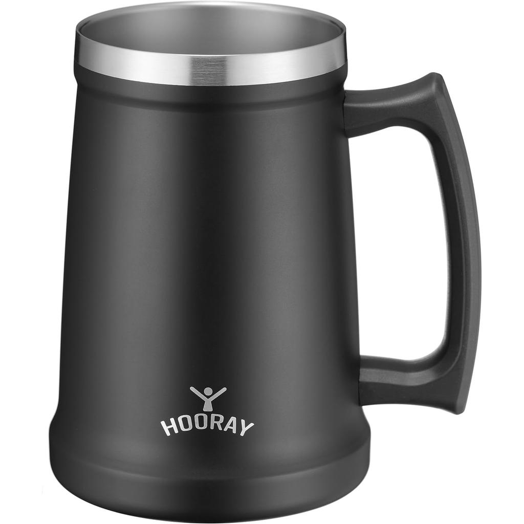 Heiwa Furaze Vacuum Insulated Beer Mug 700ml Black Cold Retention Heat Stainless Steel Tumbler Hurei ME-7505