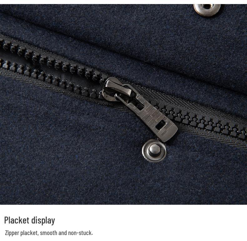 Men's Double-Layer Collar Wool Coat - Autumn/Winter European Size Business Outerwear