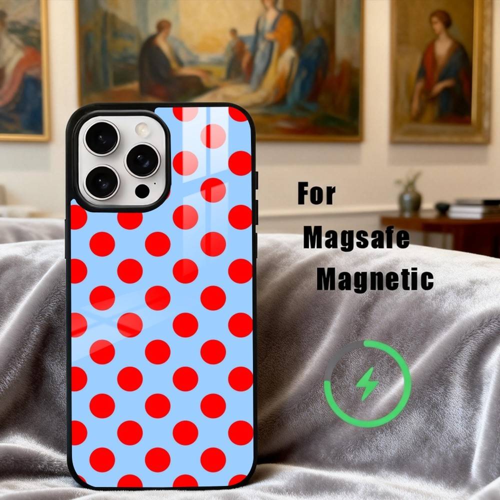 P-Polka D-Dot A-Art Phone Case For iPhone17,16,15,14,13,12,11 Plus,Pro Max Magnetic For Magsafe Wireless Charging