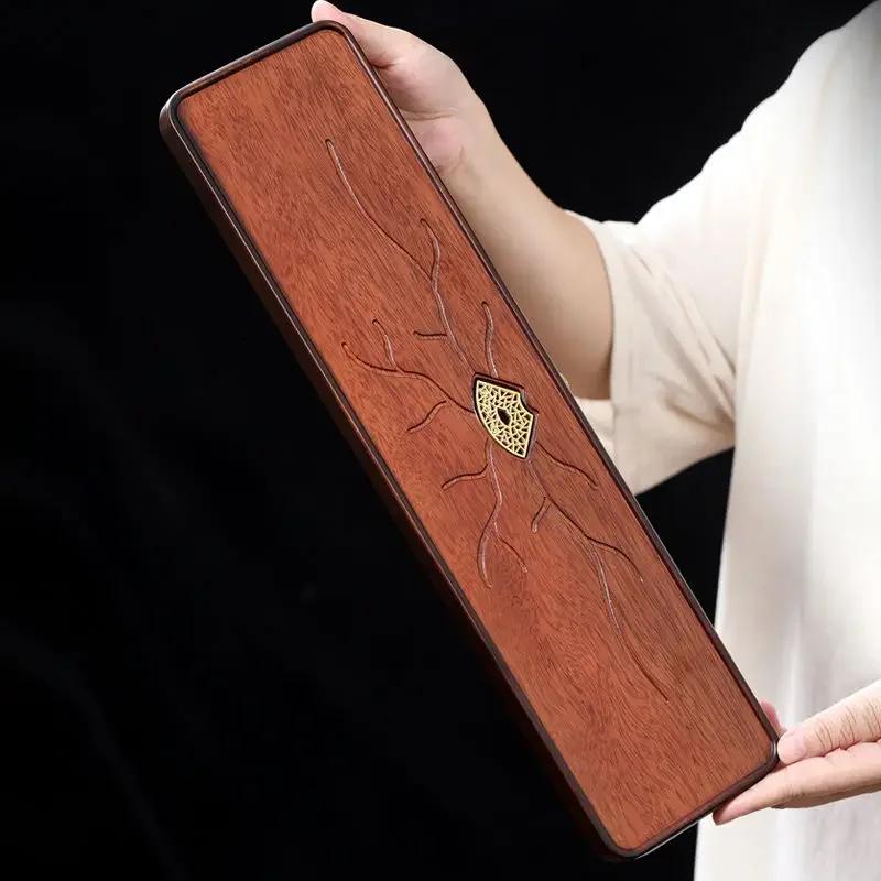 Chinese Pear Wood Dry Foam Tray For Home Use Small Rectangular Solid Tea Tray Small Store Water Tea Table Pot Holder Kung Fu Set