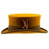 Versatile Solid Color Wool Top Hat Bow Webbing Decorative Felt Hat Flat Top Crimped Wool Top Hat