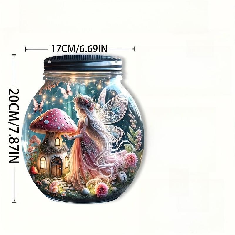 

Acrylic Fairy Theme Mason Jar, Four Seasons Decoration, novelty Home Decor, Perfect Durable for Bedroom, Store, Office, Kitchen 17*20cm
