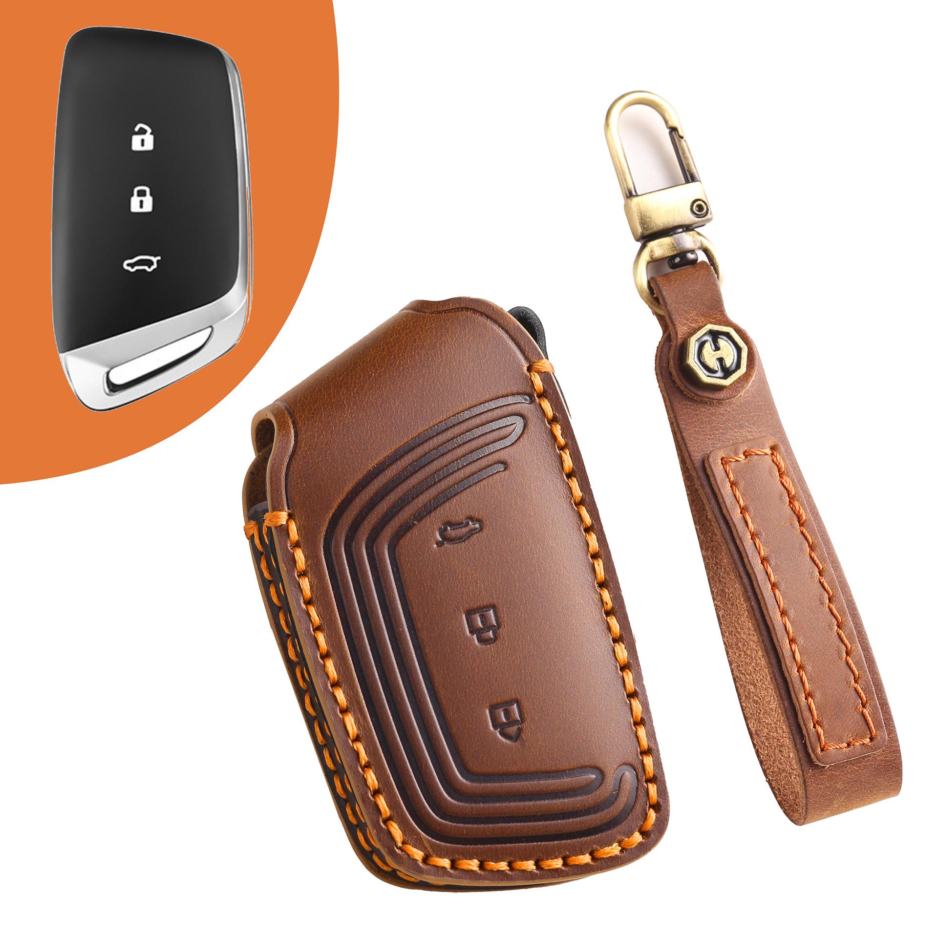 

Кожаный чехол для ключа премиум-класса для Baojun RS3, RM5, RC6, RS5, RC5, KiWi коричневый