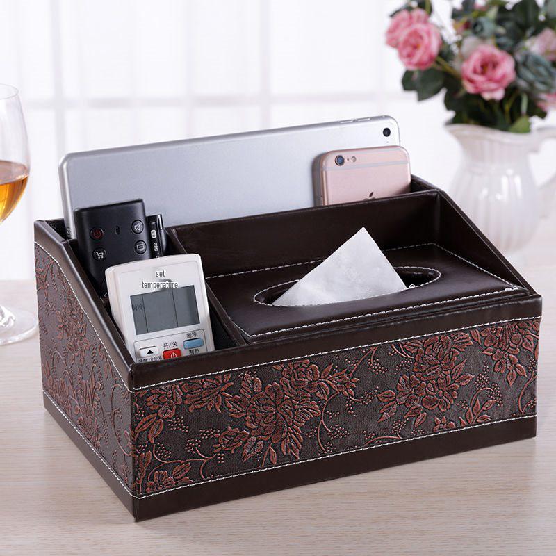 Multi-functional Tissue Box with Remote Control Storage for Living Room