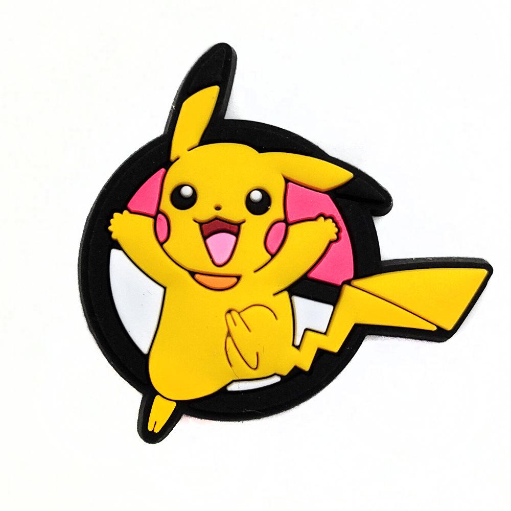 Cartoon Pokemon Pikachu Clogs mit Blumenschnallen - Weiche Gummi-Schuhaccessoires
