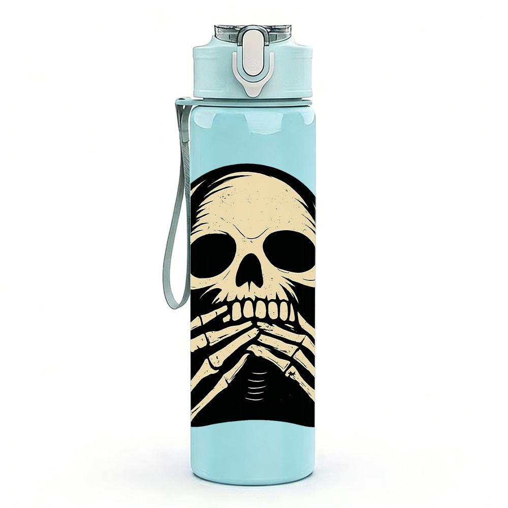 1PC Skeleton Hand Skull Bust 750ml Color Plastic Sports Water Bottle Leakproof Flip Straw Lid For Sports Office Home Use