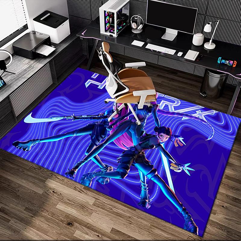 [1pc Kpop Demon Hunters Office Chair Carpet] Digital Printed Area Rug for Home & Game Room Use, Soft Indoor Sofa Chair Mat