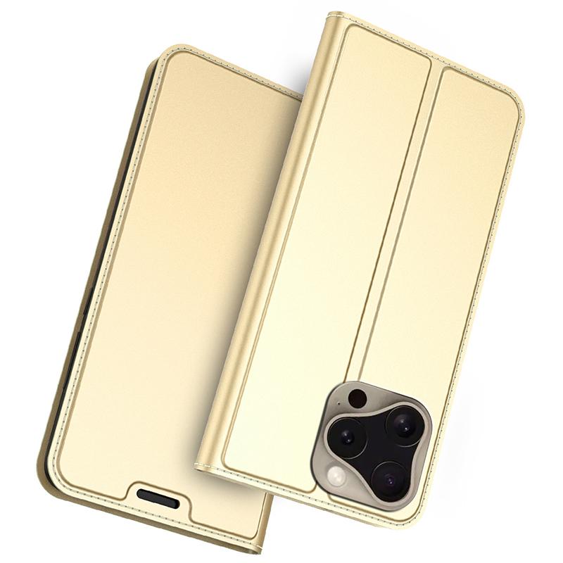 Etui na iPhone 16 Pro Max ze skóry PU z uchwytem na karty, klapka, mocne zamknięcie magnetyczne