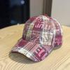 New Personalized Retro Plaid Irregular Letters Spring and Summer Baseball Hat Men's and Women's Sunshade Graffiti Hard Top Cap