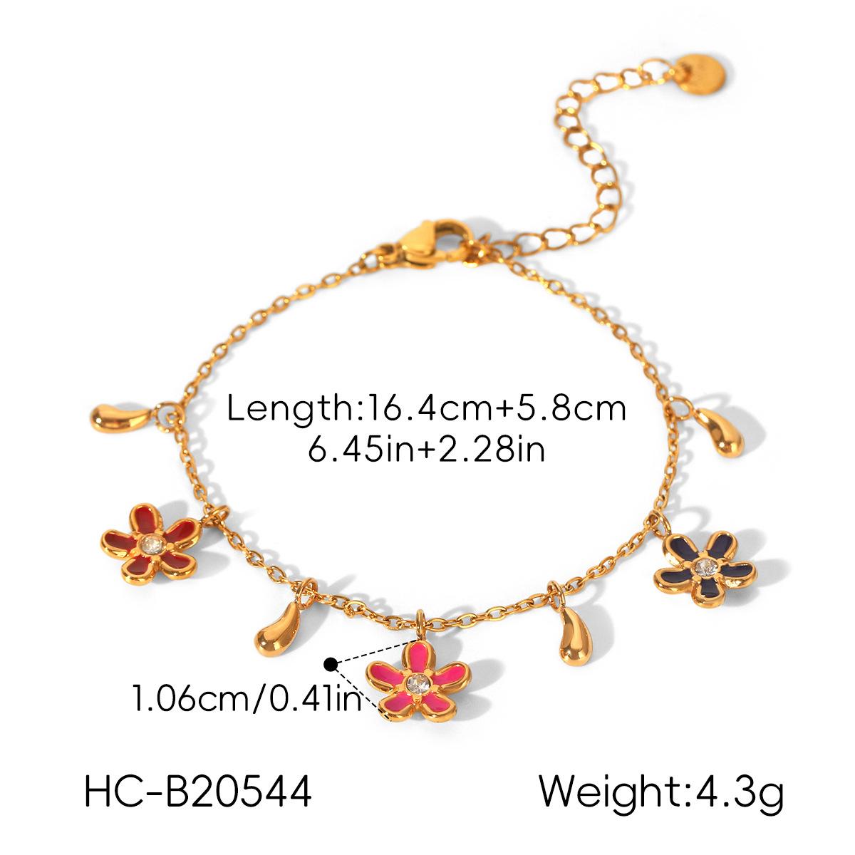 

Flower Colorful Zircon Bracelet Women s Fashion Versatile Dopamine Necklace Western Style Ins Jewelry