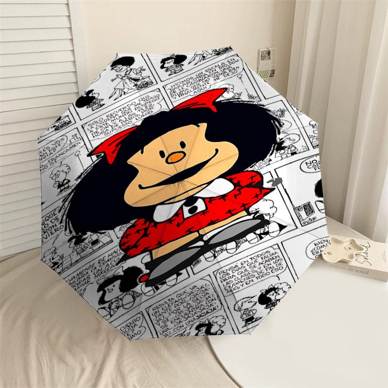 

1PC Mafalda Comics Umbrella-8-Rib Reinforced, Automatic Open, Lightweight & Durable, Cute Fashion Accessory for Outdoor-T174