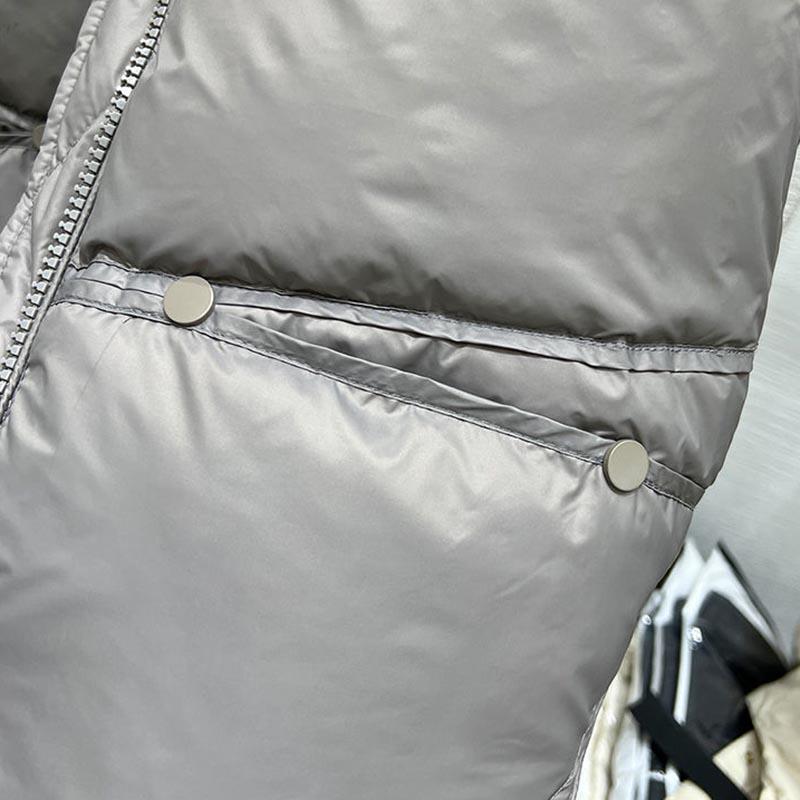 Down Vest Women Winter Windproof Thickened Cotton Sleeveless Jacket Vest Standing Collar Versatile Solid Color Padded Jacket
