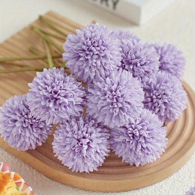 Künstliche Chrysanthemenkugeln Löwenzahn Hortensien Arrangement Strauß Geschenk für Freunde Braut Hochzeitsstrauß Dekoration für