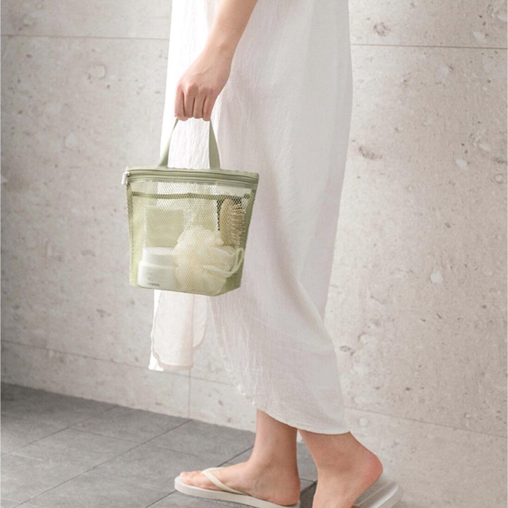 Stylish Mesh Waterproof Shower Bag Quick Drainage Designs Accessory for Gym Dorms and Camping Portable and Sturdy