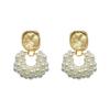 Round ear clips for women without ear holes French retro pearl versatile stud earrings light luxury high-end mosquito coil disc ear clips earrings