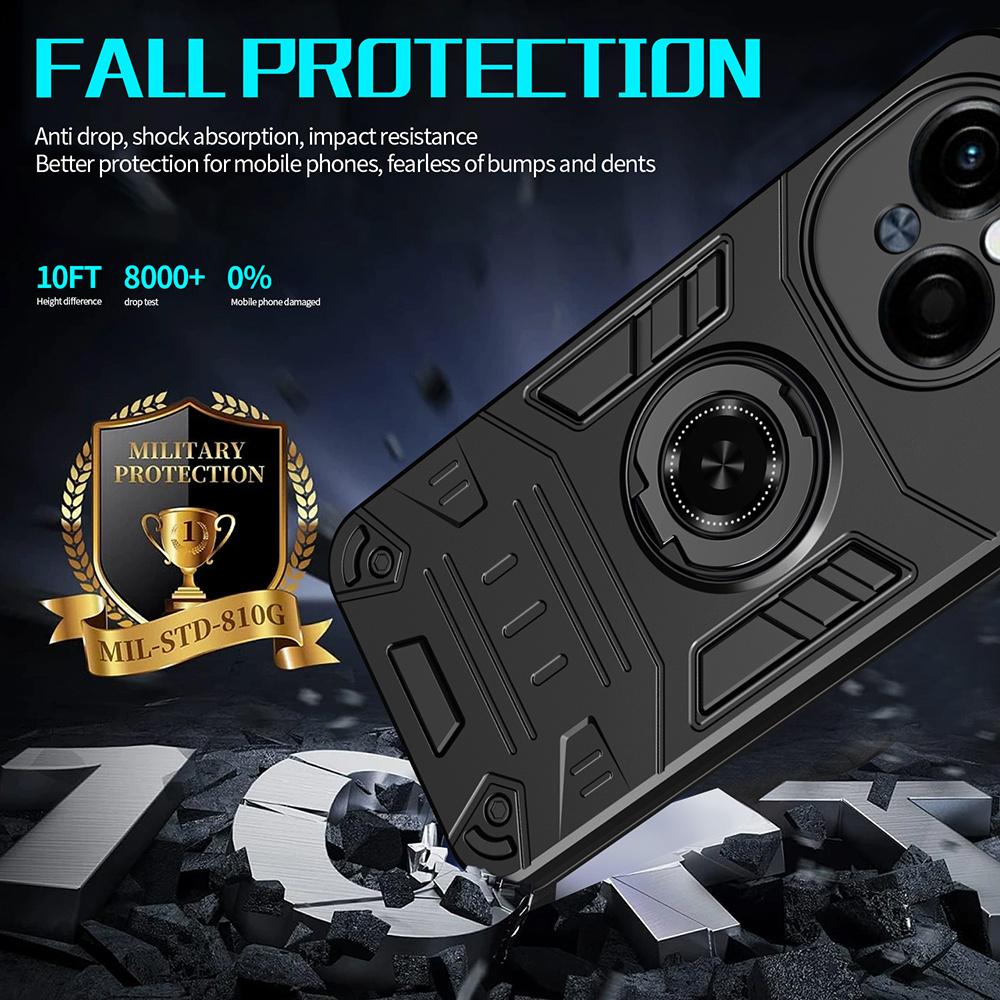 Etui Na Telefon Do TECNO Spark Go 5G/Pop 9 4G/Spark Go 1 Szt. + TPU Odporne Na Upadki Tylna Pokrywa Z Uchwytem Pierścieniowym Podstawką