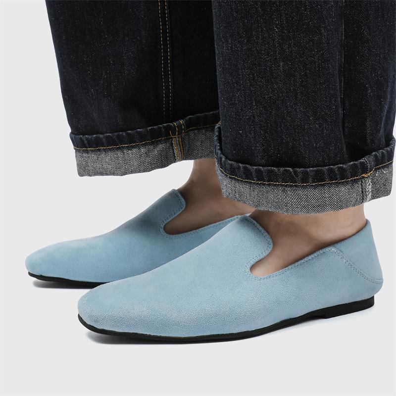 Frühling neue französische Retro schräge quadratische Zehen Pendlerschuhe einfach lässig Ein-Pedal flache Paar Einzelschuhe 8912