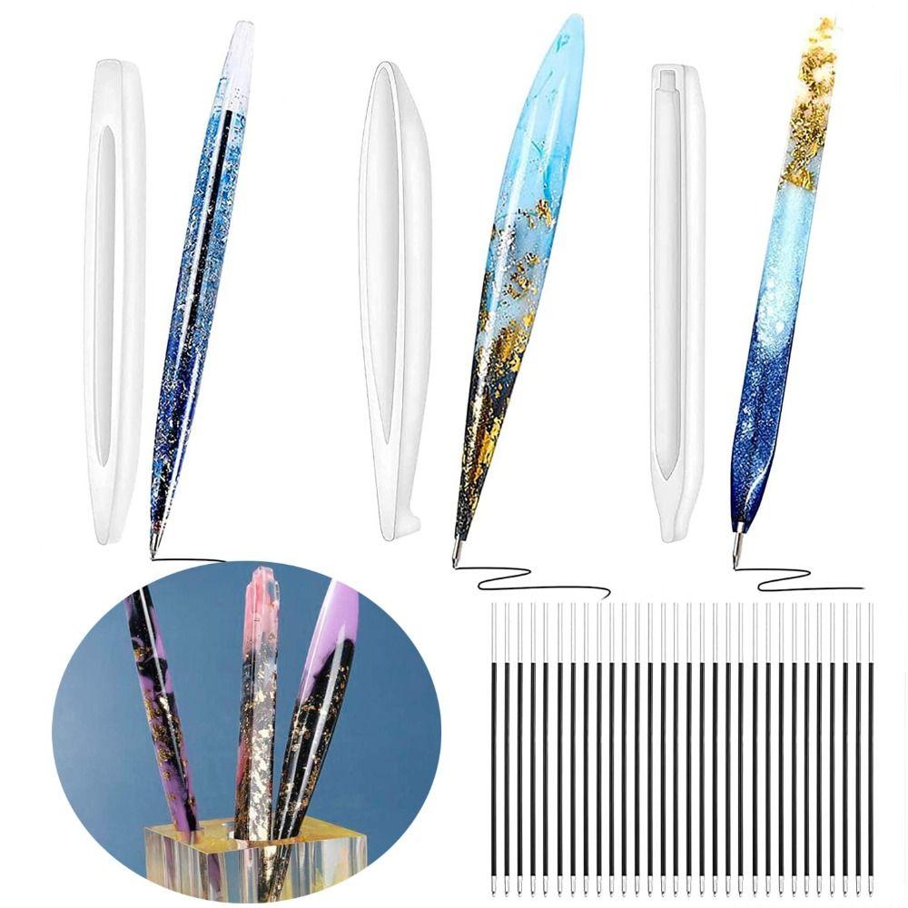 INS Style Pen Silicone Mould Transparent DIY Craft Gifts DIY Ballpoint Pen Mold  Jewelry Casting