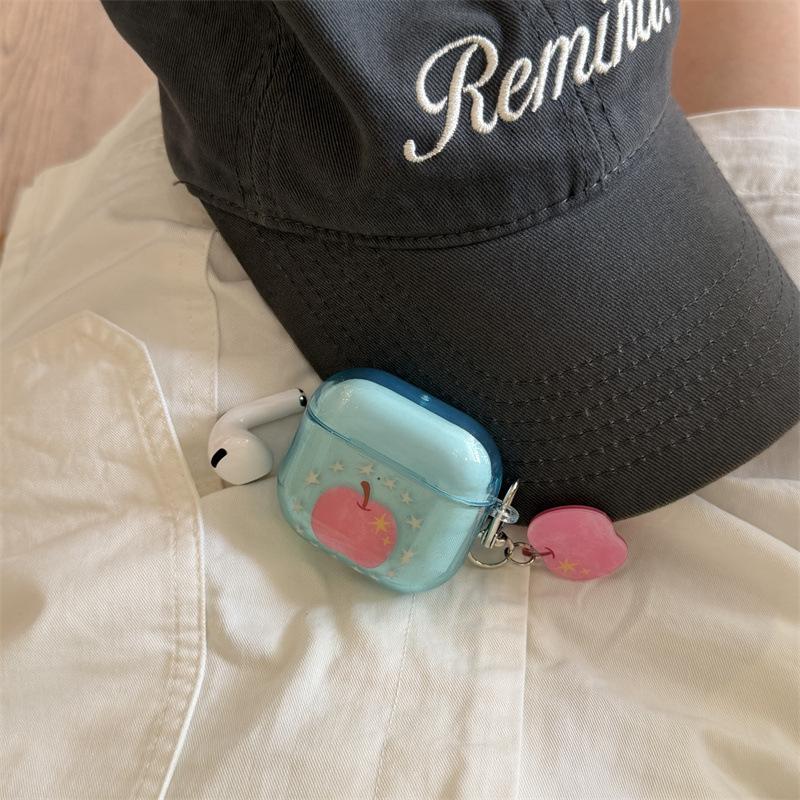 Japan and South Korea Through Blue Background Star Pink Apple AirPods 1 /pro1 Earphone Protective Case Two or Three Generations of New Models