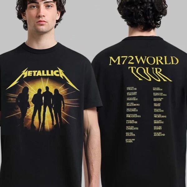

RARE!! Metallica M72 World Tour 2025 Tee Album Cover Wt Tour Dates Unisex Shirt Unisex T-Shirt XXXXL