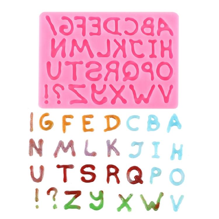 Alphabet Letter Shaped Silicone Molds Fondant Chocolate Mould Cake-Topper Decors