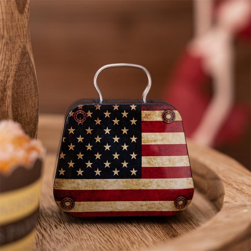 

Подарочная коробка в американском стиле, квадратные металлические контейнеры для хранения конфет, жестяная сумочка, коробка для конфет