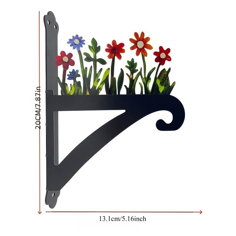 Vintage Wrought Iron Metal Flower Outdoor Hanging Bracket Garden Decoration, Made of Sturdy Wrought Iron Material,, Rust-proof