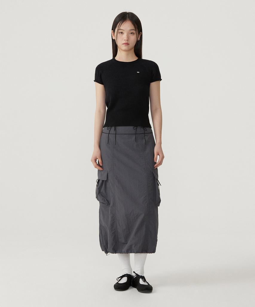COVERNAT WOMAN Boucle Raglan Half Knit Black