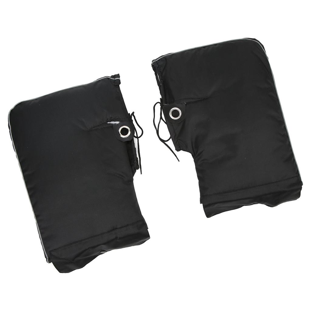 1Pair Motorcycle Handlebar Gloves Windproof Mittens Winter Warm Rider Handle Covers Black Big Mouth