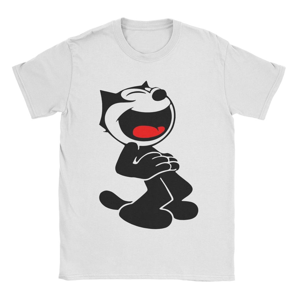 T-shirt à Manches Courtes Imprimé Graphique pour Hommes Femmes F-Felix le Chat Dessin Animé 100% Coton Vêtements T-shirts