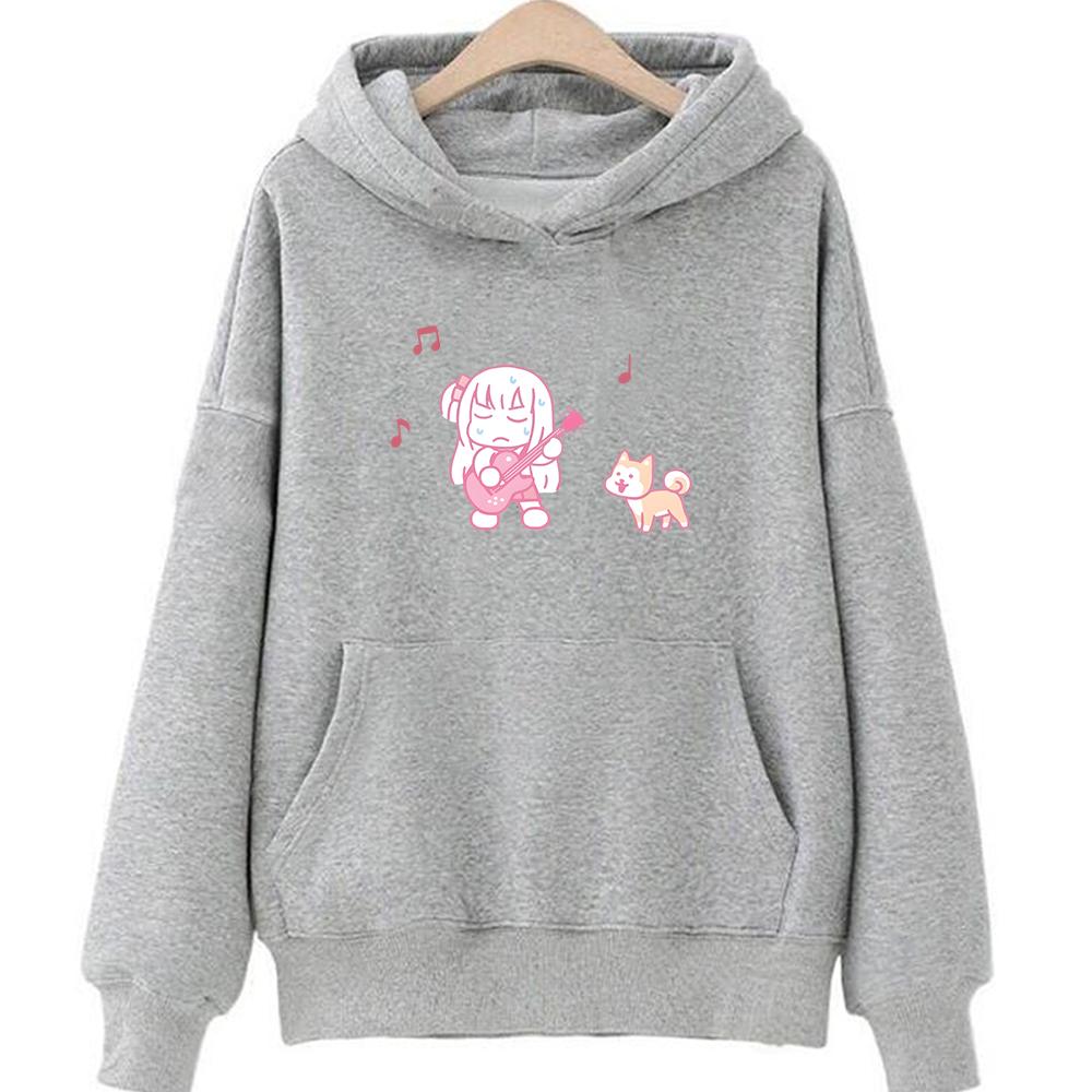 BOCCHI THE ROCK! Hitori Gotou Ryou Yamada Cartoon Hoodie Kawaii/Cute Long-sleeved Sweatshirt Sense of Design Women/men Fleece