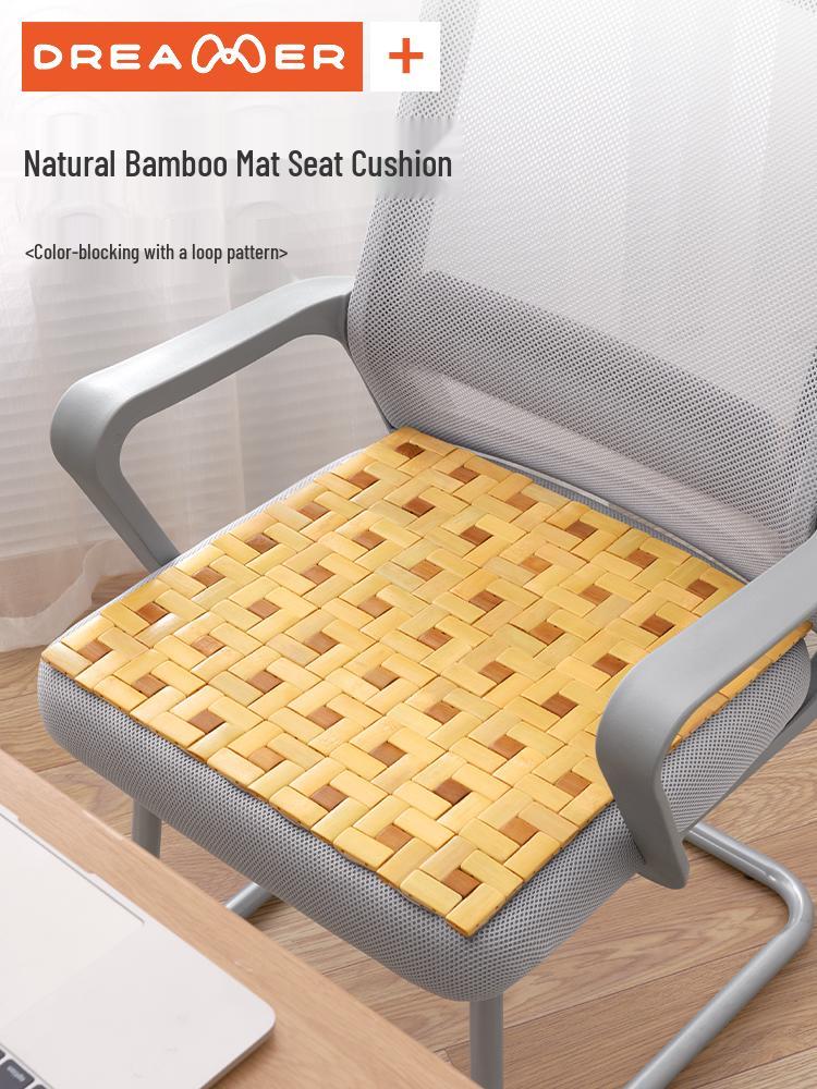 Breathable Bamboo Cooling Seat Cushion for Long Summer Use - Ideal for Office Chairs and Cars.