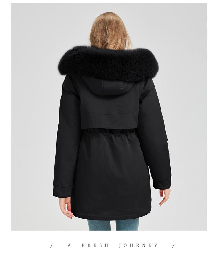 Women’s Hooded Windproof Thicken Warm Cotton-padded Parkas Winter Jacket With Detachable Sleeves