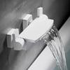 Rubinetto per Vasca da Bagno in Rame a Tre Funzioni Valvola Miscelatore Doccia Soffione Doccia Flusso Elevato Cascata Caldo Freddo Set Montaggio Laterale Bagno