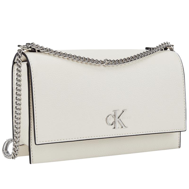 New CALVIN KLEIN Blended Material Shoulder Bag Women's Ice Column White DH2806-GRP