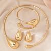 Vintage Style Minimalist Teardrop Jewelry Set - Zinc Alloy Necklace, Bracelet and Earrings Set for Everyday Wear