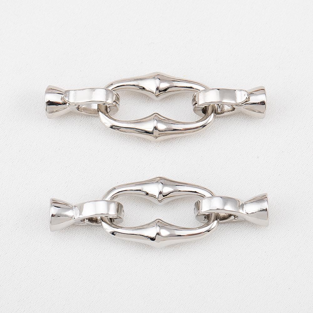 18K Copper Gold Plated Double-Headed Bamboo Joint Buckle for Pearl Necklace Bracelet Closures Buckles DIY Jewelry Accessories