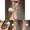 Bow Round Ball Plush Phone Chain With Keychain Attachment For Ladies Fashion Accessory