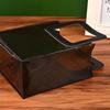 1pc Fashion Black Gift Bag Transparent PVC Handhold Packaging Tote Large Capacity Square/Round Handle Shopping Bags