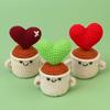 Lovely Heart-shaped Crochet Potted Mini Handwoven Plant Desk Bookshelf Decor Knitting Flowers Gift