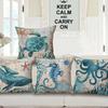 European Ocean Animals Whale Sea Horse Turtle Octopus Cushion Covers Decorative Pillow Case